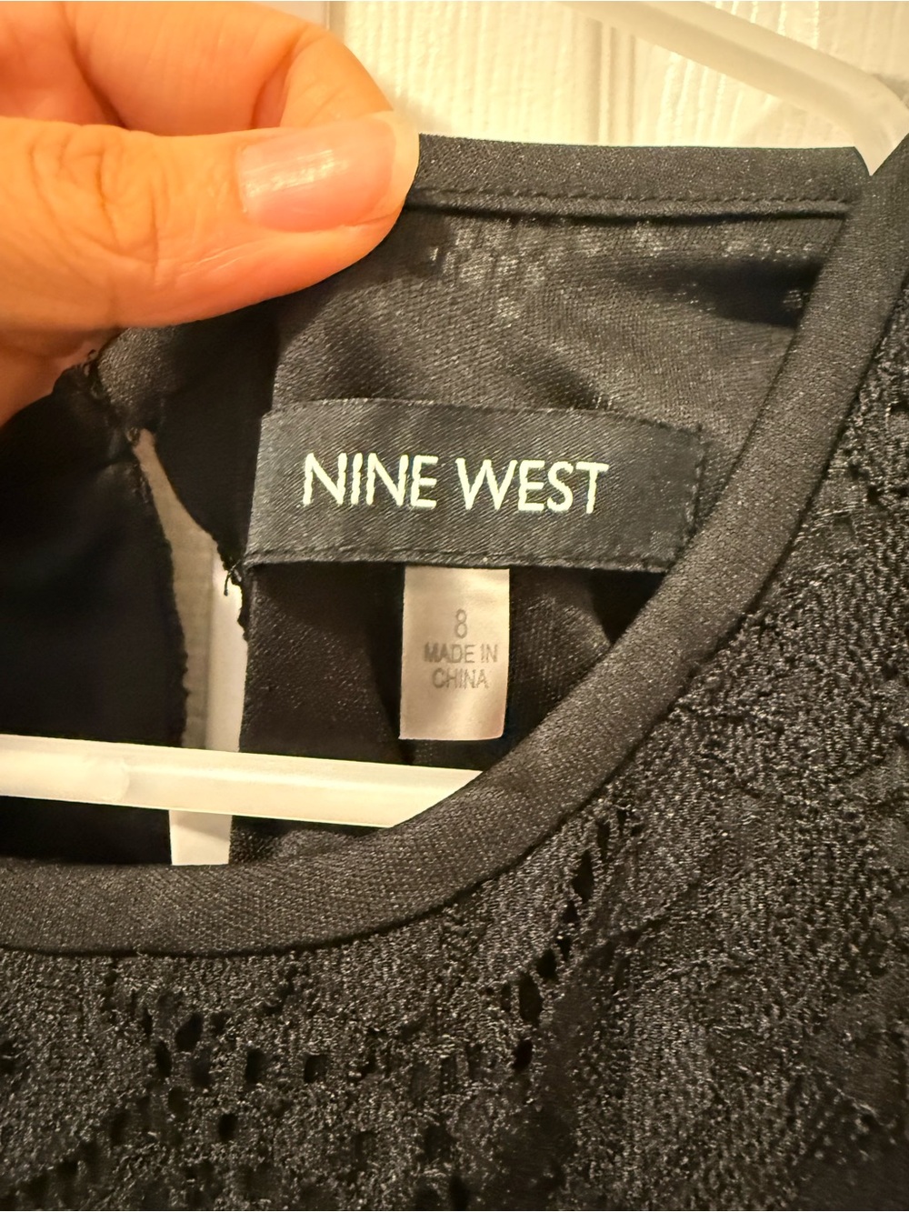 Nine West Black Lace Tunic Shell Top